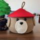 Cartoon woven storage basket with cover desktop storage basket bedside dormitory keys snacks socks miscellaneous cosmetics basket