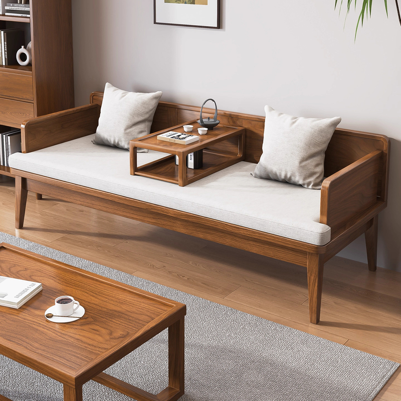 Song-Style Aesthetic Solid Wood Luohan Bed 2026 New Model Living Room Home Sofa Bed Song Dynasty Dual-Use New Chinese-Style Sofa Couch
