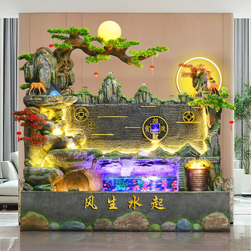 Large Water Curtain Wall Waterfall Flowing Water Screen Company Entrance Background Wall Water Feature Living Room Rockery Circulating Water Ornament Large Water Curtain Wall Waterfall Flowing Water Screen Company Entrance Background Wall Water Feature Living Room Rockery Circulating Water Ornament