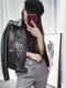 Haining leather jacket for women 2025 spring and autumn Korean style motorcycle high waist small leather jacket versatile short loose jacket women's coat