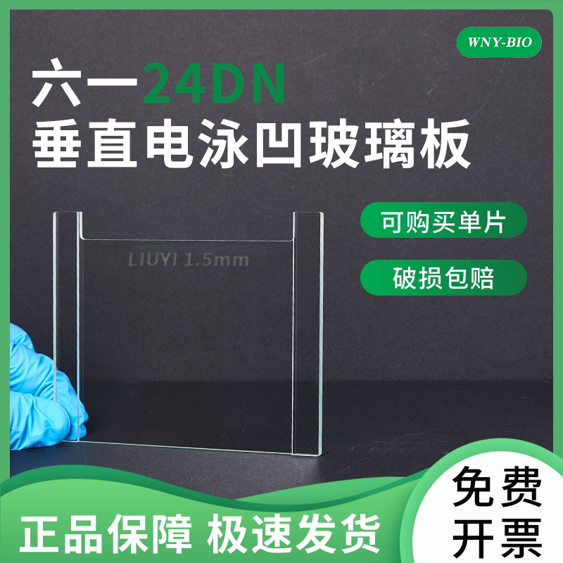 六一DYCZ-24DN电泳玻璃板平板/凹板1.0mm/1.5mm平替同源厂家生产电泳槽配件