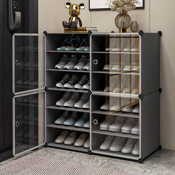 Shoe rack household door storage artifact indoor multi-layer dustproof large capacity shoe cabinet simple dormitory rental shelf