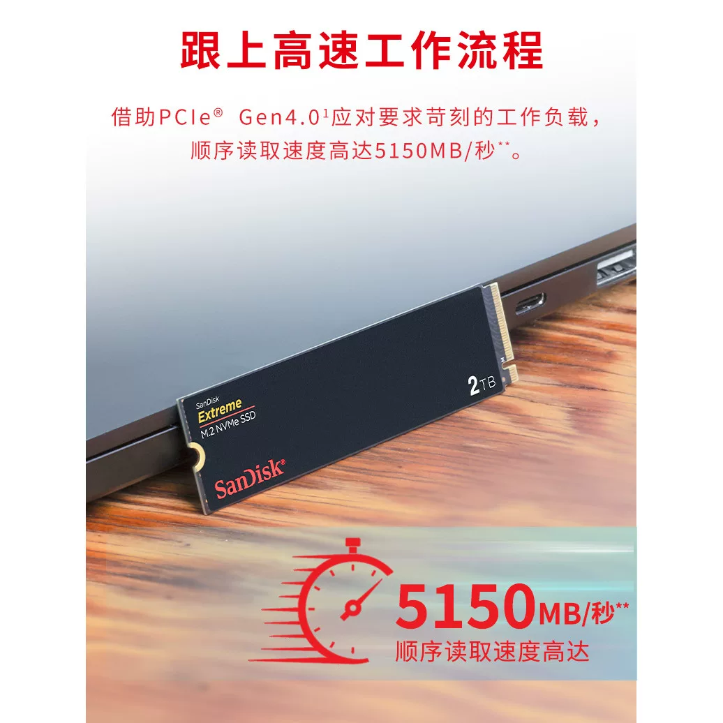 SanDisk PCIe твердотельный диск m.2 500g 2t 1t настольный ноутбук установленная игровая ssd