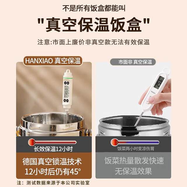 Double-Layer Vacuum Insulated Lunch Box Pot, Large Capacity, Winter, Super Strong 24-Hour Long-Lasting Insulation, Soup Pot with Handle