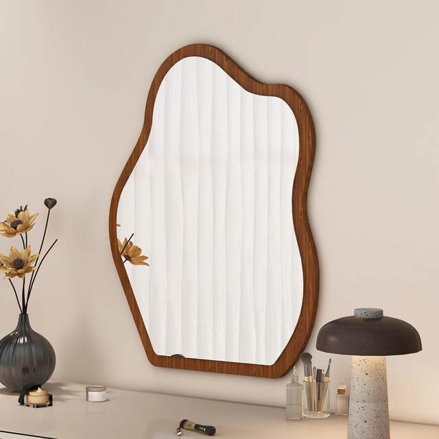 High-Definition Shoe Store Mirror That Can Be Hung or Placed on the Floor, Suitable for Trying on Shoes, Home Use, Bedroom, Girls' Dormitory, Irregular-Shaped Full-Length Makeup and Dressing Mirror