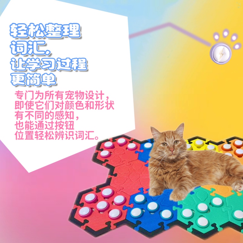 New [Little Pet Walk] Cat Talking Button Pet Communication Button Sound Maker Recording Bell for Feeding