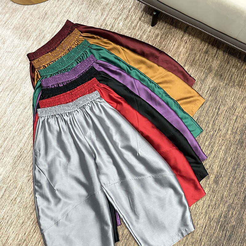 Curved-Leg Pants Liqi High-End New Chinese Style Elegant Light Luxury Fashion Versatile Silk Wool Casual Pants B7549