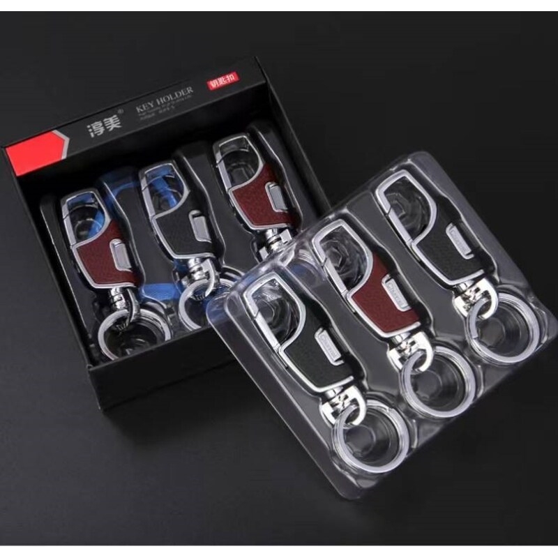 Japanese Imported One-Touch Open Button Keychain Car Waist Clip Stainless Steel Hook Men's High-End Key Ring