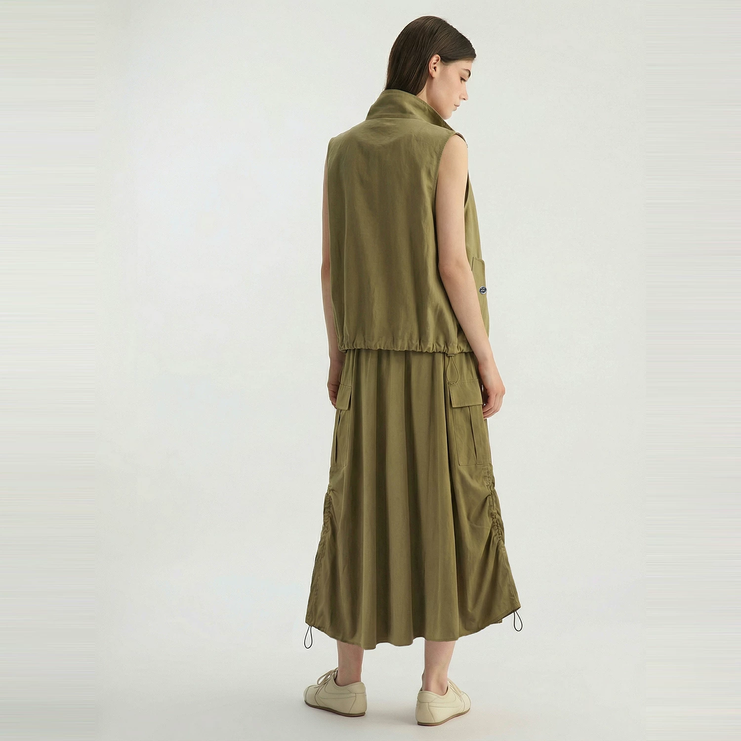 [【Лайслер лён】BCBG новая весна женская одежда простой повседневный универсальный безрукавка верхняя без рукавов жилет топ