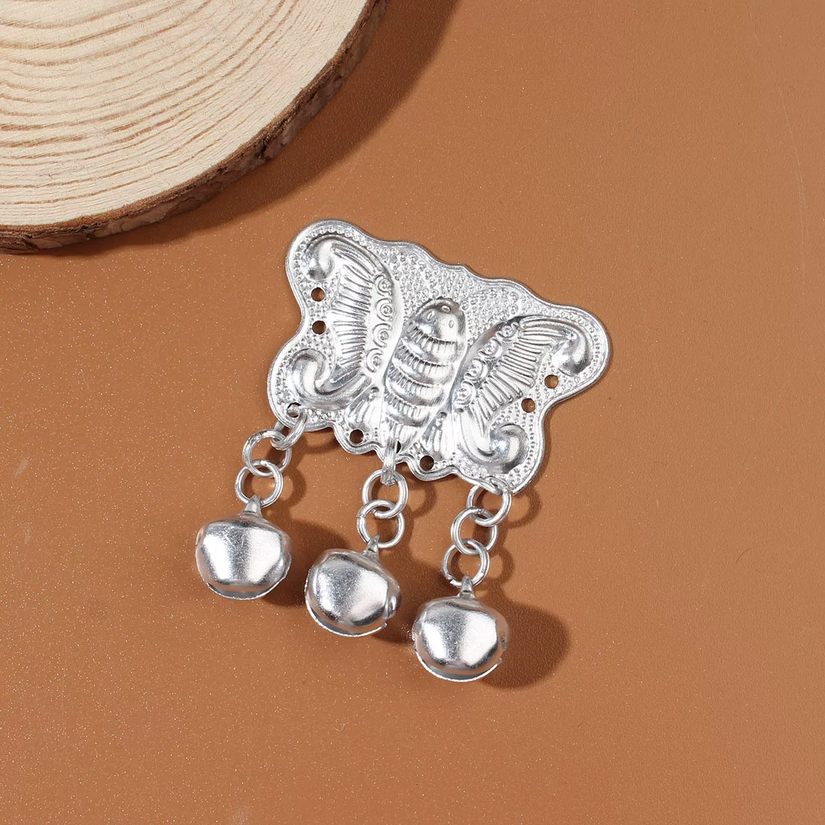 Accessory, ethnic small bell with butterfly, DIY