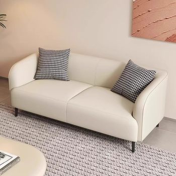 Small apartment small sofa single double leather art