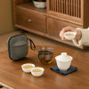 White porcelain quick tea portable travel tea set for one person, simple outdoor lazy tea making artifact set, customized
