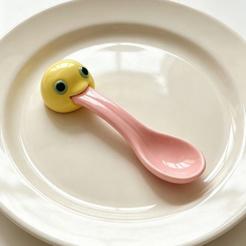 Trendy Frog Spoon Creative Abstract Funny Gift Ceramic Anime Merchandise Long Tongue Trendy Frog Spoon Creative Abstract Funny Gift Ceramic Anime Merchandise Long Tongue