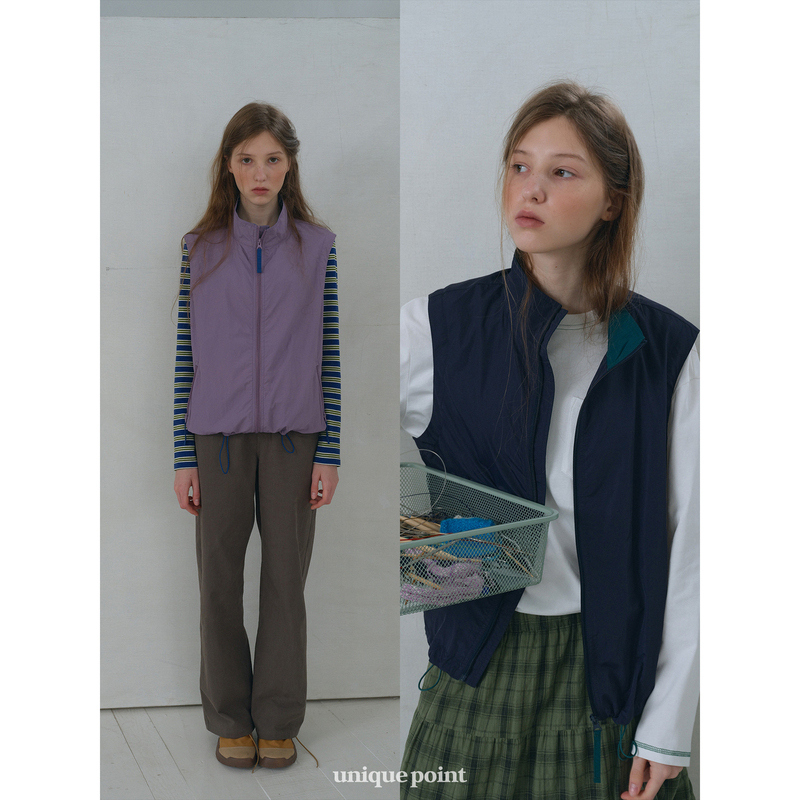 Unique Point Outdoor Lightweight and Relaxed Vest with Stand Collar and Contrasting Color Design, Sleeveless Top Unique Point Outdoor Lightweight and Relaxed Vest with Stand Collar and Contrasting Color Design, Sleeveless Top