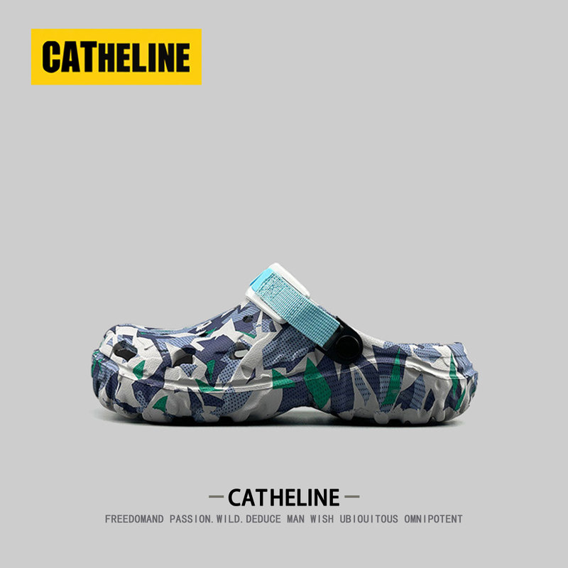 American Catheline Camouflage Tank-Style Perforated Shoes for Men, New Summer Outdoor Water Sports Beach Sandals