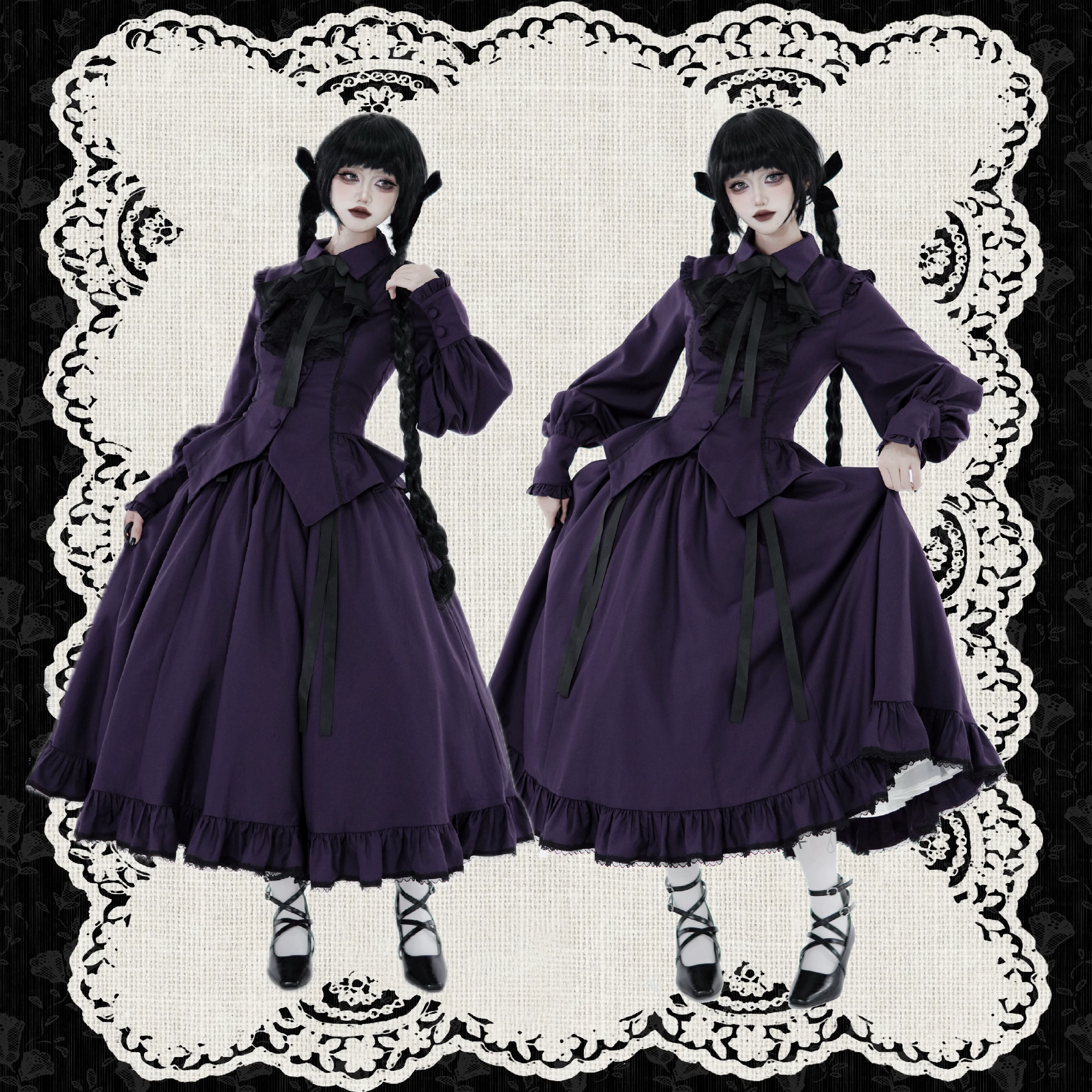 [【二团定金】莱拉夜曲二团定金，哥特斜襟套装]