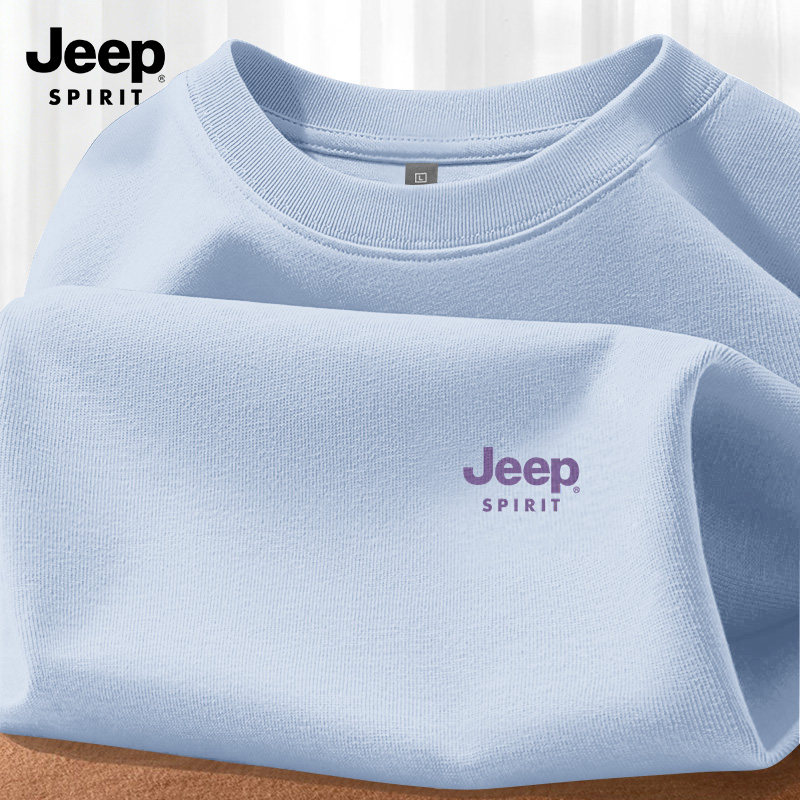 мужская летняя футболка jeep Jeep из чистого хлопка с короткими рукавами, новинка 2026 года, свободная повседневная футболка с круглым вырезом, мужская футболка большого размера с короткими рукавами