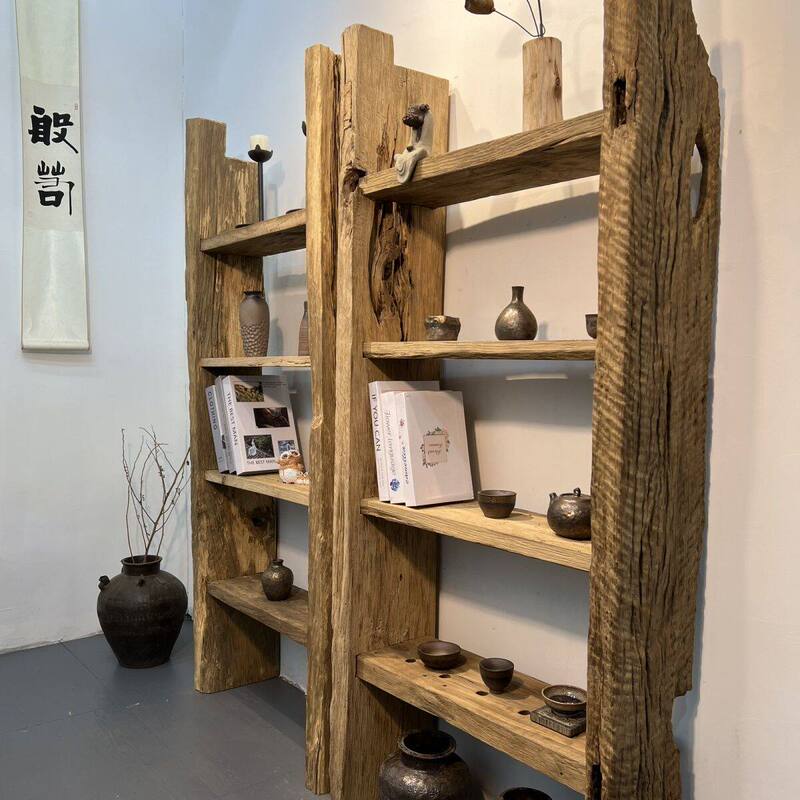 Shelf for Storing Things, Tea Cup Holder, Decorative Shelf for Guesthouses, Ladder-Shaped Bookshelf, Solid Wood Bookshelf, Old Wood Shelf Shelf for Storing Things, Tea Cup Holder, Decorative Shelf for Guesthouses, Ladder-Shaped Bookshelf, Solid Wood Bookshelf, Old Wood Shelf