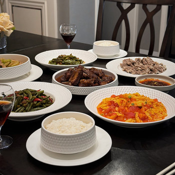 High-End Tableware Set Bowls for Home Use 2025 New Model High-Value Rice Bowls Exquisite Dining Bowl Set Bowls and Plates Set