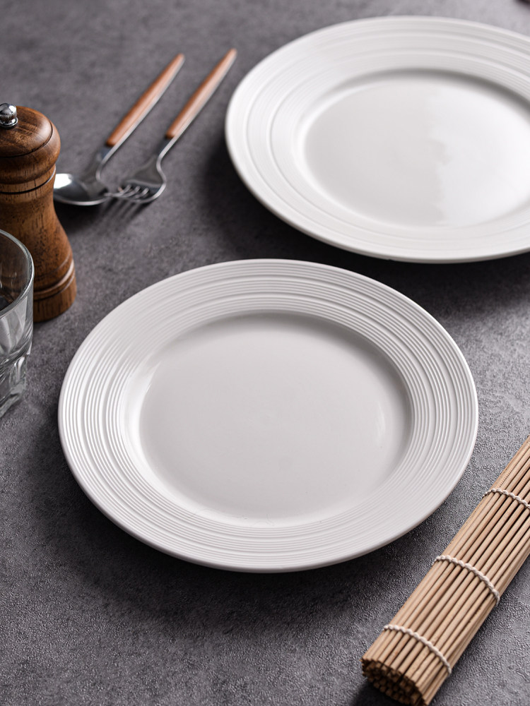High-End Steak Plate, Western Food Plate, Pasta Plate, Commercial Round Plate, Ceramic Plate, Hotel Tableware Special