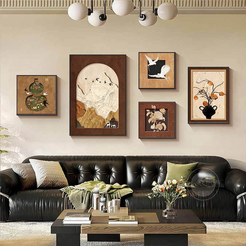 Medieval-Style Living Room Sofa Background Wall Hanging Painting, French Retro High-End Decorative Painting, New Style Suitable for Combination Wall Paintings
