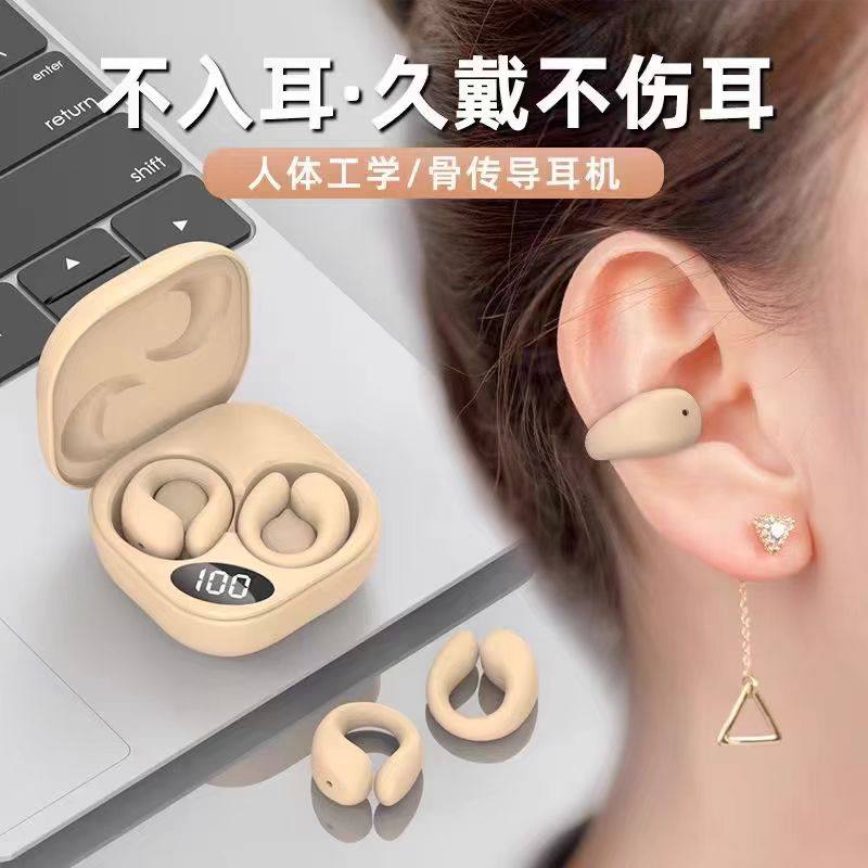Bone Conduction Bluetooth Headset Wireless 2023 New Style Non-In-Ear Clip Ear-Hanging Classy Wireless Long-Term Wear Is Really Painless
