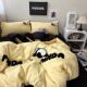 Cute cartoon bed four-piece set of fresh girl heart bedding powder quilt cover children's bed sheet three-piece set of bed 4