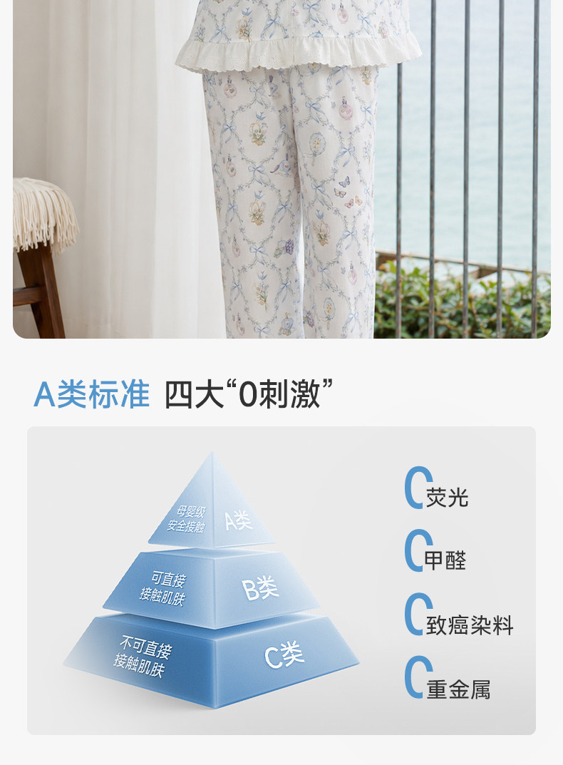TugTug棉纱月子服秋薄款哺乳睡衣纱布产妇睡衣竹棉吸汗家居服套装 — 20