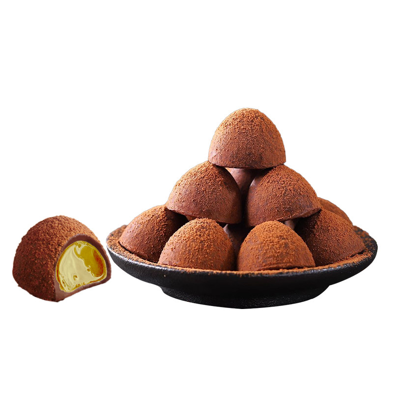爆款榴莲松露巧克力网红榴莲夹心巧克力零食喜糖批发(代可可脂)