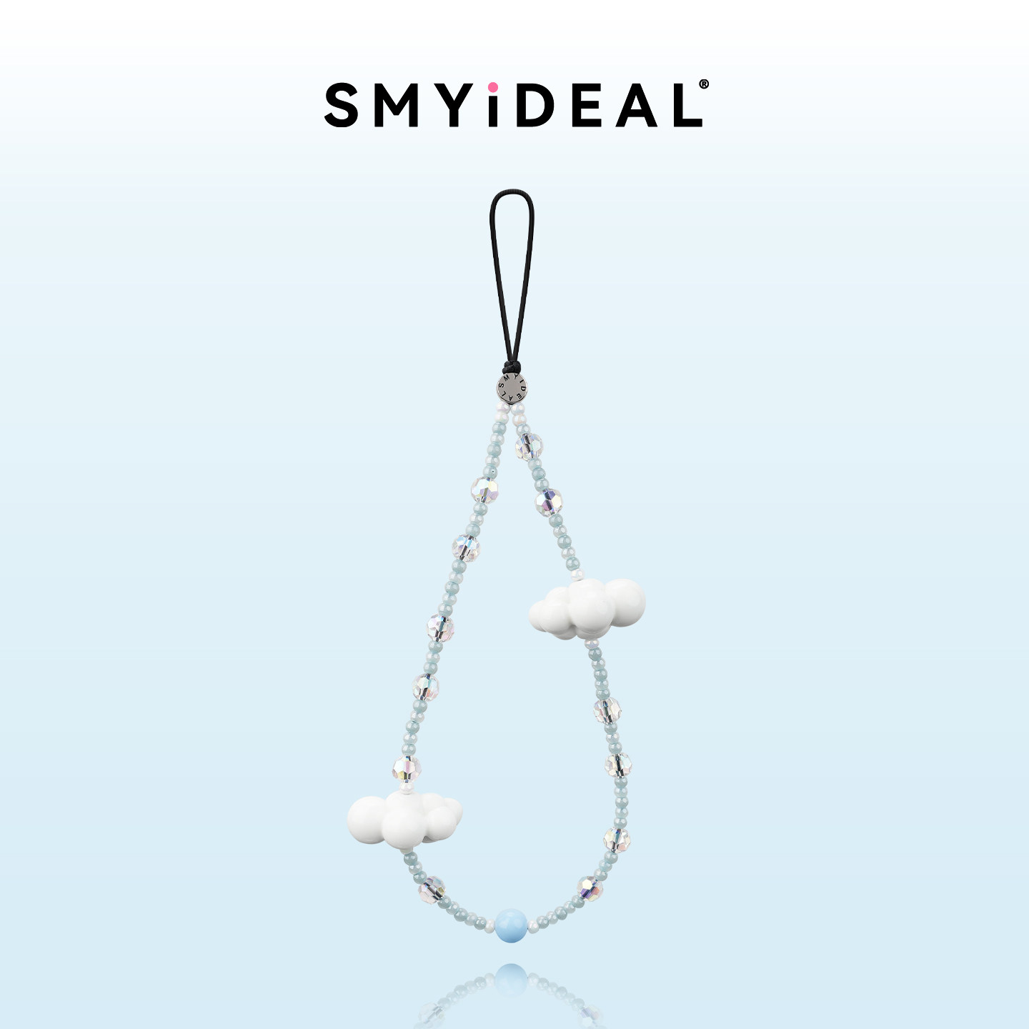 SMYIDEAL Ice Blue and White Cloud Phone Chain, Phone Case Lanyard, New Women's Charm, Chain, High-End Short Design, 2026 New Exquisite Original Design, Limited Edition, Light Luxury