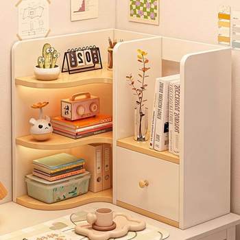 Japanese imported desktop bookshelves office table storage cabinet bookcase storage cabinet table corner small bookshelf solid wood