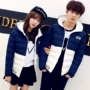 Thu đông 2018 phiên bản Hàn Quốc mới của cặp đôi áo khoác mùa đông những người yêu thích mùa đông ngắn cotton độn mùa đông thời trang áo khoác cotton áo phao nữ dáng ngắn