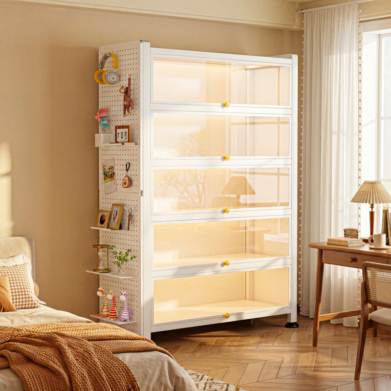 Steel Bookshelf with Door, Glass Bookcase, Household Children's Storage Cabinet, Floor-Standing Multi-Layer Storage Cabinet, Dust-Proof Display Cabinet Steel Bookshelf with Door, Glass Bookcase, Household Children's Storage Cabinet, Floor-Standing Multi-Layer Storage Cabinet, Dust-Proof Display Cabinet
