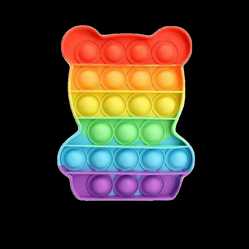 Детские обучающие игры Popit для малышей: радужная мягкая войлочная силиконовая доска для пальцев с музыкальным нажатием, с дырочками