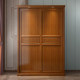 Popular Solid Wood Wardrobe, Modern Chinese Style, Two, Three or Four Doors, Sliding Doors, Simple Home Bedroom Wardrobe with Mirror