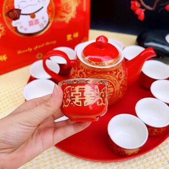 Wedding toast tea cups and couples change their mouths to tea cups and teapots trays wedding toast dowry tea sets wedding supplies