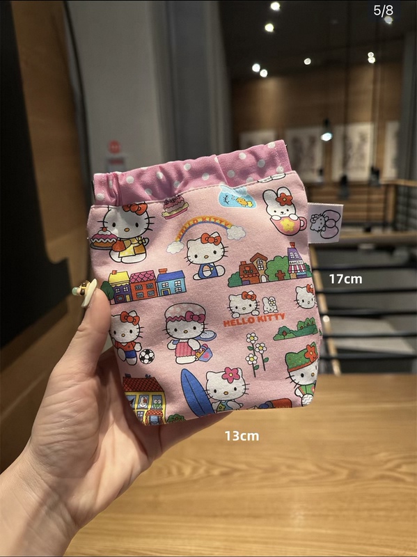 Kitty Cat Nana Same Style Export High-Quality Cartoon Cotton Cat Makeup Bag with Spring Opening Glasses Pouch