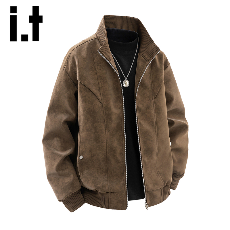 It Zzue Retro Brown Lapel Jacket for Men 2026 Spring and Autumn New Loose Casual Suede Jacket Y It Zzue Retro Brown Lapel Jacket for Men 2026 Spring and Autumn New Loose Casual Suede Jacket Y