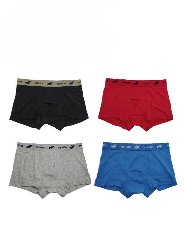 Men's Pure Cotton Boxer Briefs, Sweat-Absorbent, Sexy, Breathable, for Big Guys, Young Students, Shorts, Four-Corner Briefs