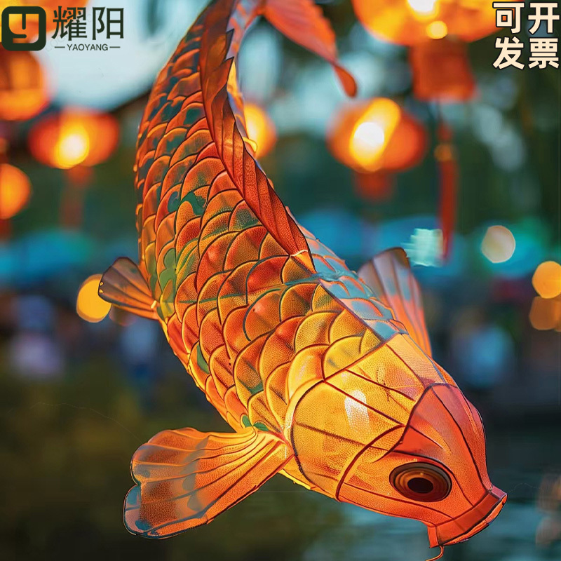 Large Outdoor Waterproof Luminous Carp Lantern Scenic Spot Fish Lantern Restaurant Park Decoration Canopy Hanging Lantern Manufacturer Large Outdoor Waterproof Luminous Carp Lantern Scenic Spot Fish Lantern Restaurant Park Decoration Canopy Hanging Lantern Manufacturer