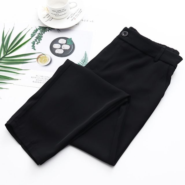 8207 fat girl mm large size casual trousers for women in summer thin nine-point pants 210 catties high waist loose and slim small feet