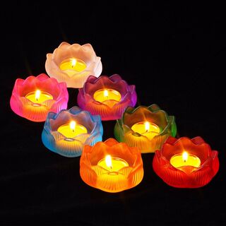 Supplies colorful glaze lotus butter lamp holder oil lamp candle holder candlestick ornaments set of 7