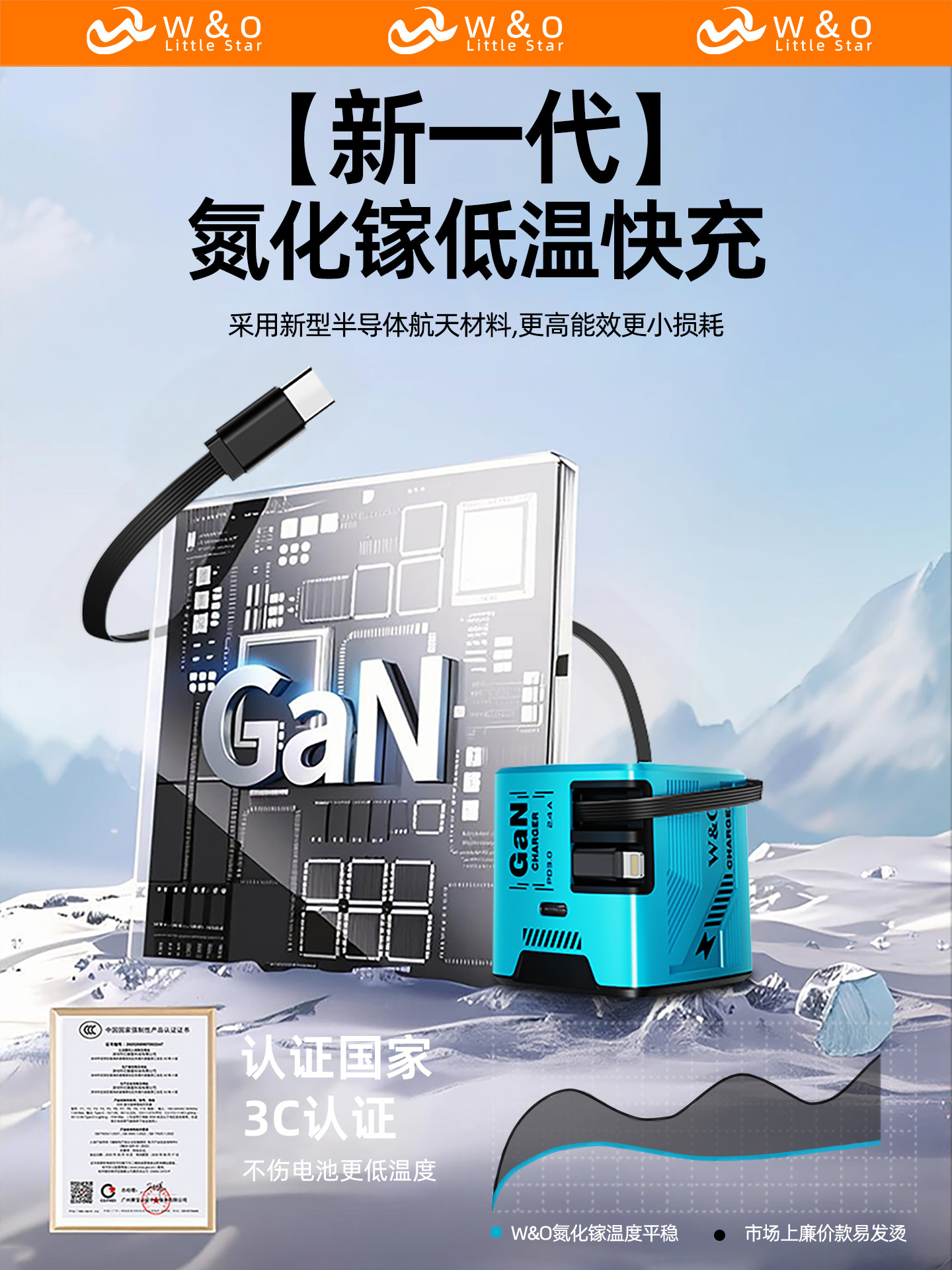 [New on Iphone17]Gallium Nitride Charging Head with Built-In Retractable Cable, Fast Charging, One-To-Three, Suitable for Apple Charging Cable Set, Ipad, Huawei, Xiaomi Mobile Phone Data Cable Plug