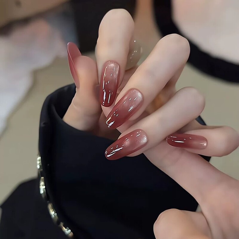 Autumn and Winter Gradient Hot-Selling Handmade Glass Bead Cat-Eye Nail Art, Wearable, Elegant, Complexion-Enhancing, Detachable, High-End