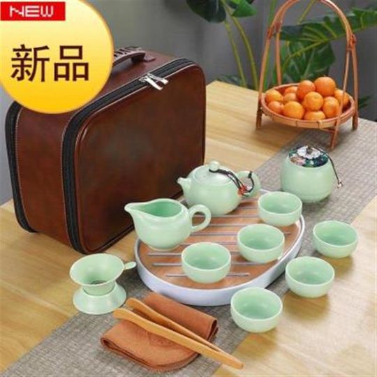 Home tea tray, home ceramic Kung Fu tea tea set, small tea cup set, ceramic stoneware exquisite display, living room travel