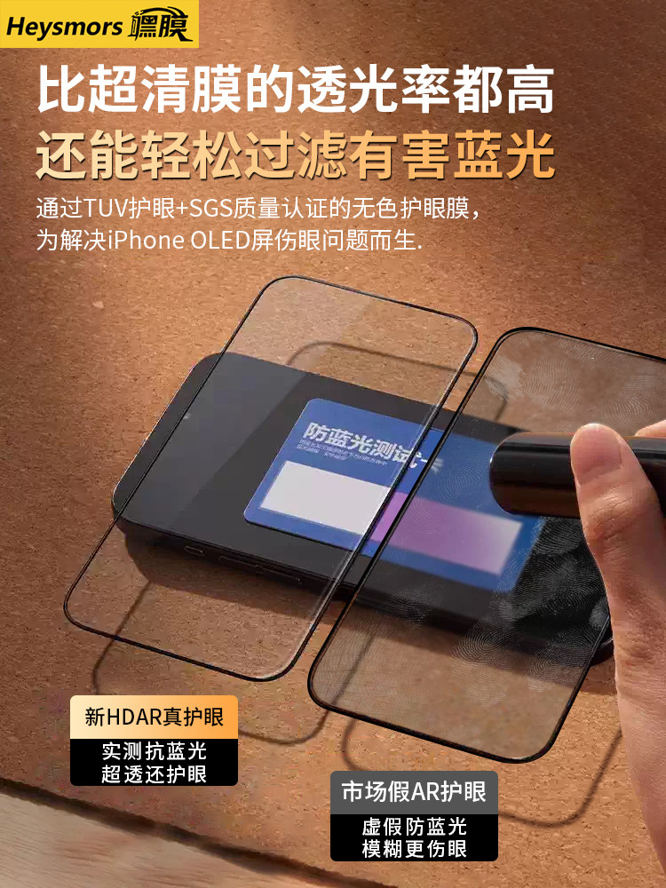 [New Hdar German Premium Eye Protection]Hey Film Is Suitable for Apple 17 Pro Max Tempered Glass Film, iPhone 16 Pro, 15 Plus Full-Screen Anti-Reflective Film, 14 Blue Light, 13 Anti-Spy, 12