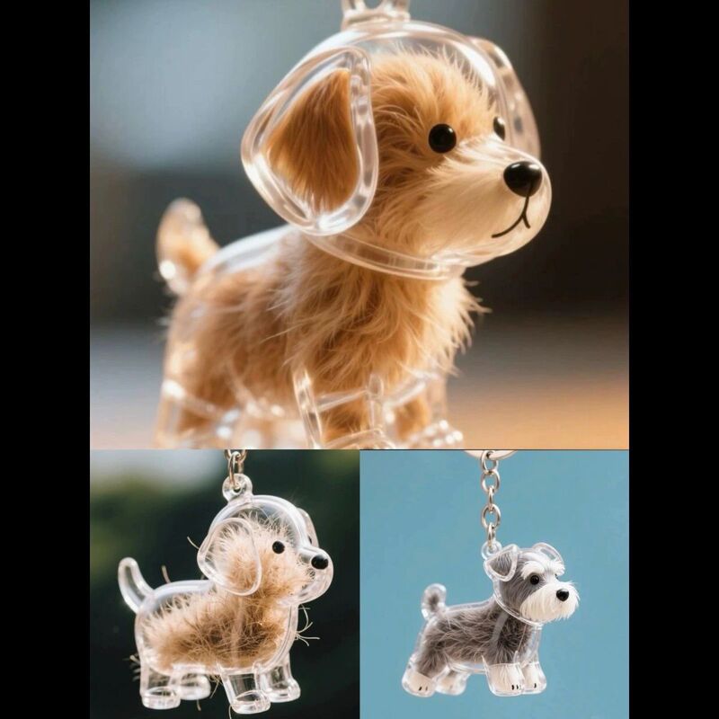 Dog Hair Collection Pendant Golden Retriever Labrador Hair Collection Creative Keychain Commemorative Transparent Hair Ball Pet