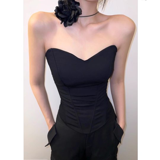 BETTERME Fish bone slim tube top three-dimensional vest