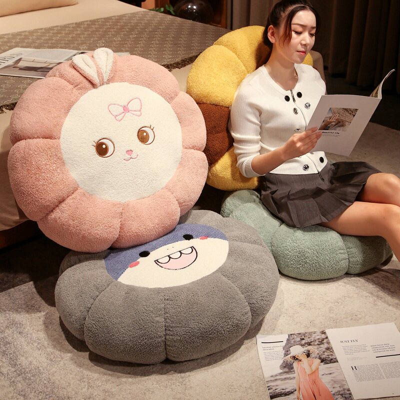 Cartoon cushion floor children's reading area plush futon pouf stool chair mat tatami bay window sill cushion