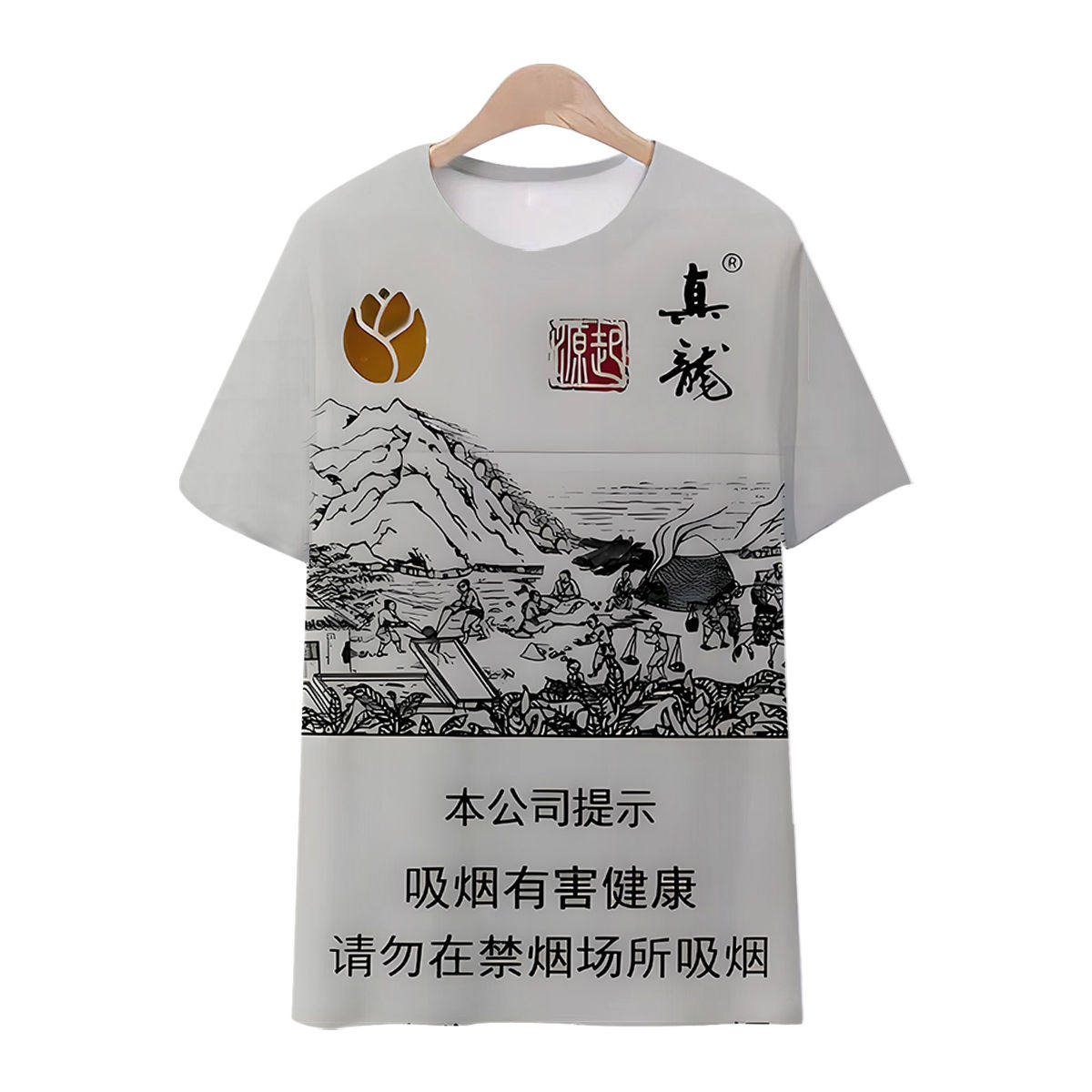 夏物パーソナライズドドラゴン半袖Tシャツ、劉三傑クリエイティブニッチファッショナブルでスタイリッシュなラウンドネック薄手通気性Tシャツ